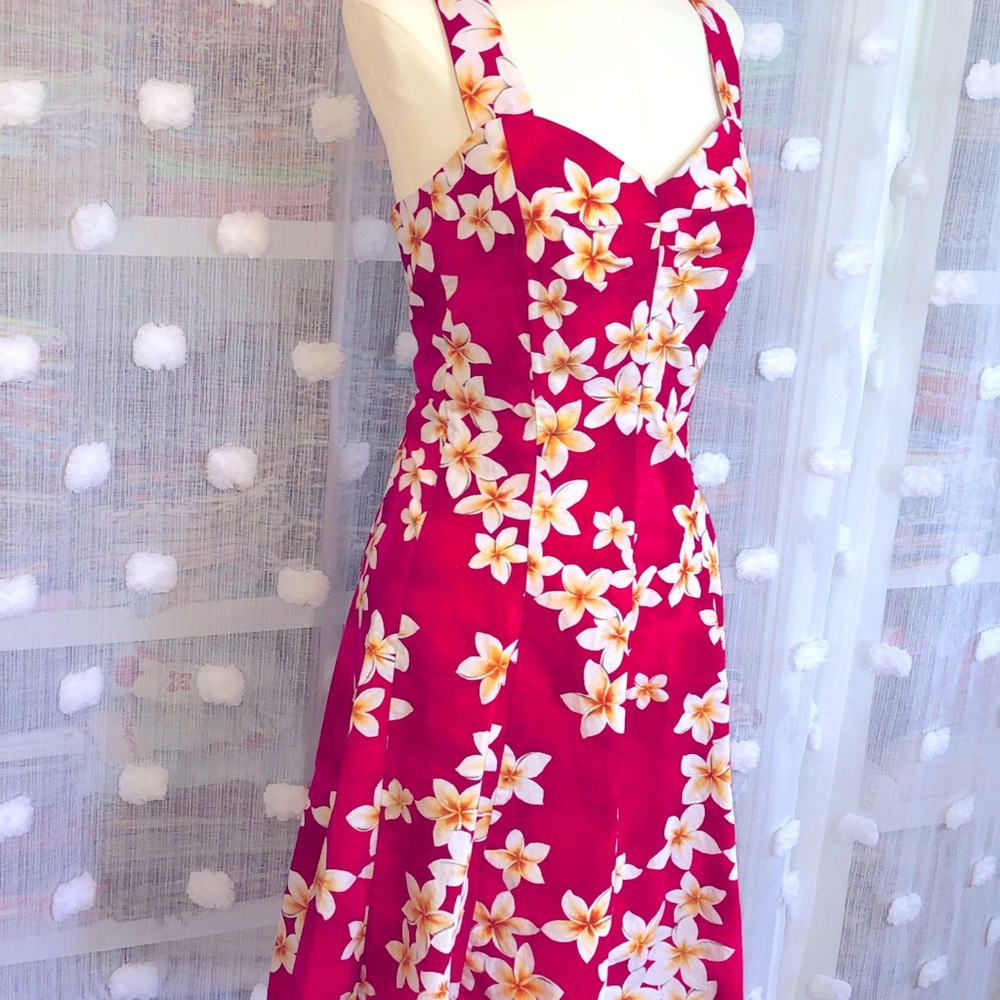 Sundress Red Pinup Tropical Floral Royal Hawaiian
